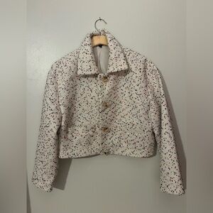 Express Women’s Cream cropped blazer Sz L